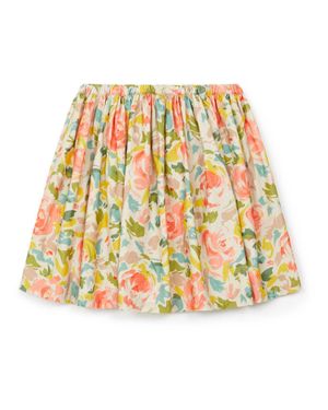 Bonton Girls Fleur Anglaise Framboise Imprime Floral Skirt - Yellow