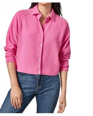 Lilla P Easy Raglan Button Down Shirt - Pink