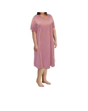 On The Plus Side Cotton Ultra Soft Short Sleeve Sleep Tee - Pink