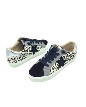 Vintage Havana Cheetah Star Laceup Sneakers - Blue