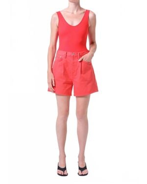 Agolde Rhoda Pleated Short - Red