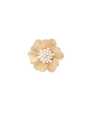 SOH Floral Rhinestone Ring - Metallic