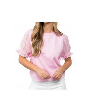 Thml Short Sleeve French Terry Top - Pink
