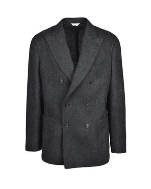 Boglioli Double-Breasted Wool Jacket - Black