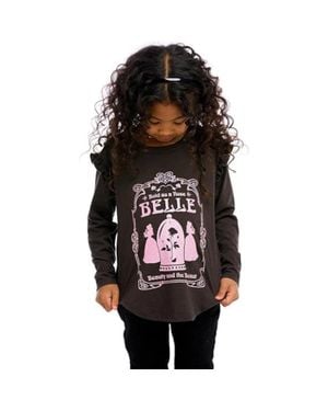 Chaser Brand Girls Beauty And The Beast Enchanted Rose Top Graphic Red583 - Black