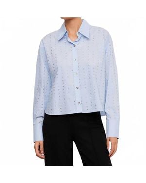 Fifteen Twenty Lisa Embellished Button Up Top - Blue