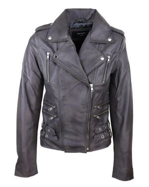 TruClothing Soft Leather Racing Biker Short Jacket - Gray