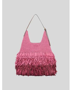 Anya Hindmarch Bow Hobo Bag Shag - Pink