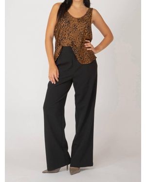 Dex Pleated Wide Leg Trouser Pants - Black