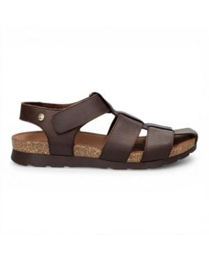 Panama Jack Waterproof Bark Leather Sandals - Brown