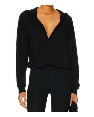 Beyond Yoga Cross Your Heart Pullover Hoodie - Black