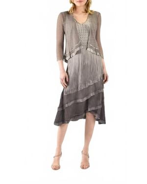 Komarov Charmeuse 2-Piece Set Dress - White