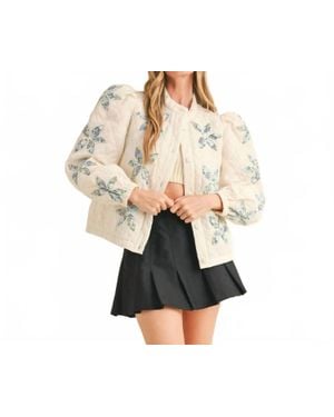 ..,merci Floral Quilted Patchwork Jacket - Black