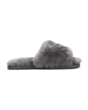 TruClothing Sheepskin Slippers Warm Winter Indoor Comfort Sliders - Gray