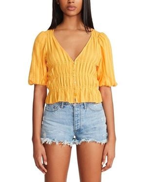 BB Dakota By Steve Madden Summer Ting Top Ruched Cropped Jdm1060 - Blue