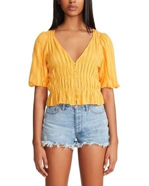 BB Dakota By Steve Madden Summer Ting Top Ruched Cropped Jdm1060 - Blue