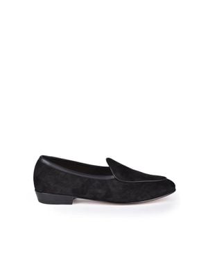 Baudoin & Lange Velvet Loafer - Black