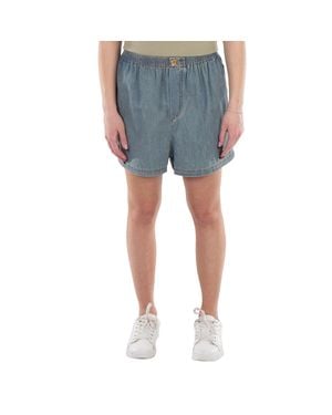 Moschino Faded Cotton Denim Shorts - Blue
