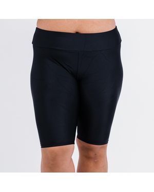 Calypsa Plus High Waisted Long Bike Swim Shorts - Blue