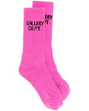 Gallery Intarsia-Knit Logo Socks - Pink