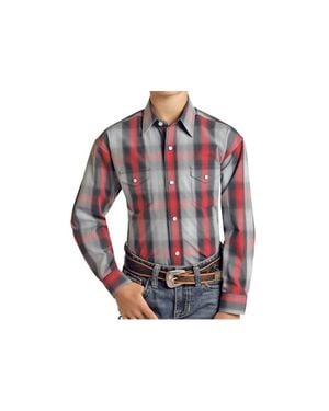 Panhandle Boy's Long Sleeve Western Snap Shirt - Black