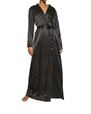OW Collection Katrina Kimono Duster Robe - Black