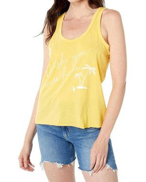 Wildfox Wish You Were Here Tank Top - Yellow