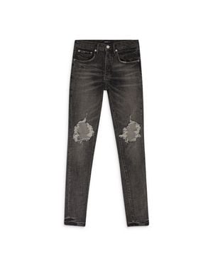 Purple Brand Dirty Resin Blowout Skinny Jeans - Gray