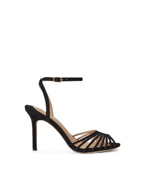 Ralph Lauren Ankle Buckle Strappy High-Heeled Sandals - White
