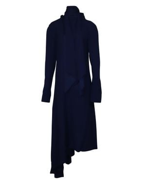 Marni Pussy Bow Asymmetric Midi Dress - Blue