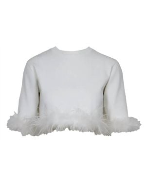 Lucy Paris Sally Feather Top - White