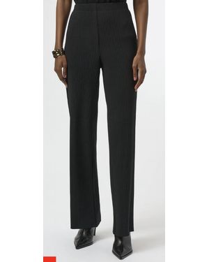 Joseph Ribkoff Pleated Scuba Crepe Wide Leg Pant - Black