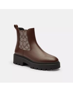 COACH Lucy Chelsea Boot With Signature Polyester - Brown