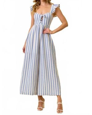 Doe And Rae Madeline Wide Leg Jumpsuit - Blue