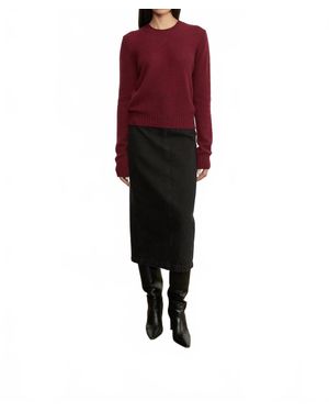Enza Costa Cashmere Easy Long Sleeve Crew Top - Red