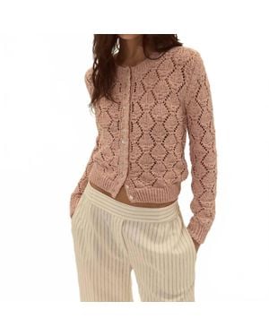 DELUC Cerdena Pointelle Cardigan - Brown