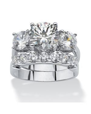 Palmbeach Jewelry 2 Piece 5.66 Tcw Cz Bridal Ring Set - Metallic