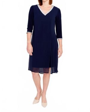 FRANK LYMAN Knee-Length Shift Knit Dress - Blue