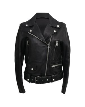 Acne Studios Belted Biker Jacket - Black