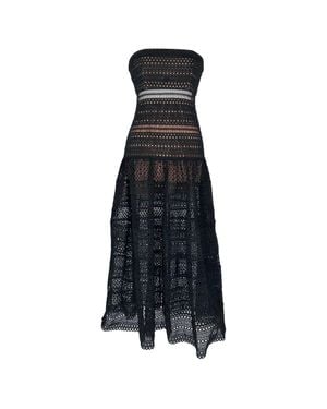 Self-Portrait Self Portrait Guipure Lace Strapless Midi Dress - Black