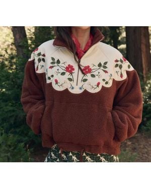 The Great The Plush Wildflower Pullover Jacket - Brown