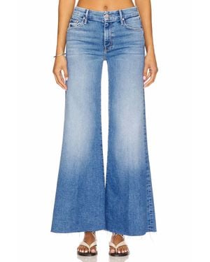 Mother Roller Fray Wide Leg Jeans - Blue