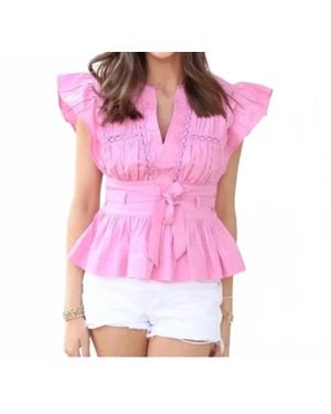 LOVE THE LABEL Madelyn V-Neck Top - Pink