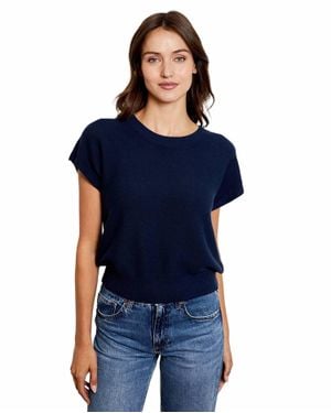 Design History Short Sleeve Dolman Sweater - Blue