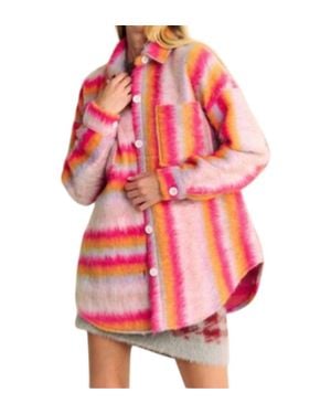 Davi & Dani Mohair Blend Shirt - Pink