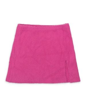 CALLIPYGIAN Furry Fuschia Mini Skirt - Pink