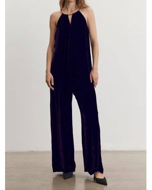 Velvet By Graham & Spencer Cienna Velvet Jumpsuit - Blue