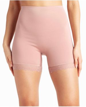 Nicole Miller Lace Trim Scuba Longleg Shapers 2 Pack - Pink