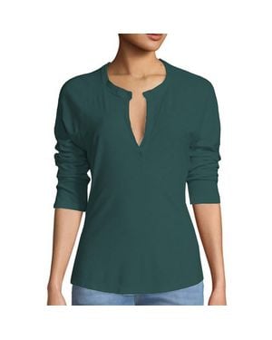 James Perse Split Neck Raglan Sleeve T-Shirt - Green