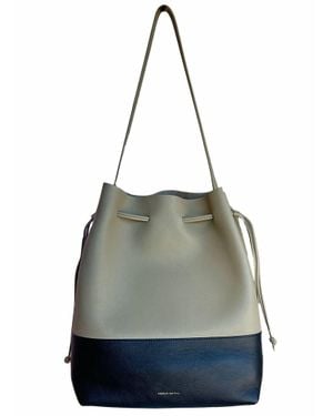 Mansur Gavriel Cabas Bicolor Leather Bucket Bag - Green